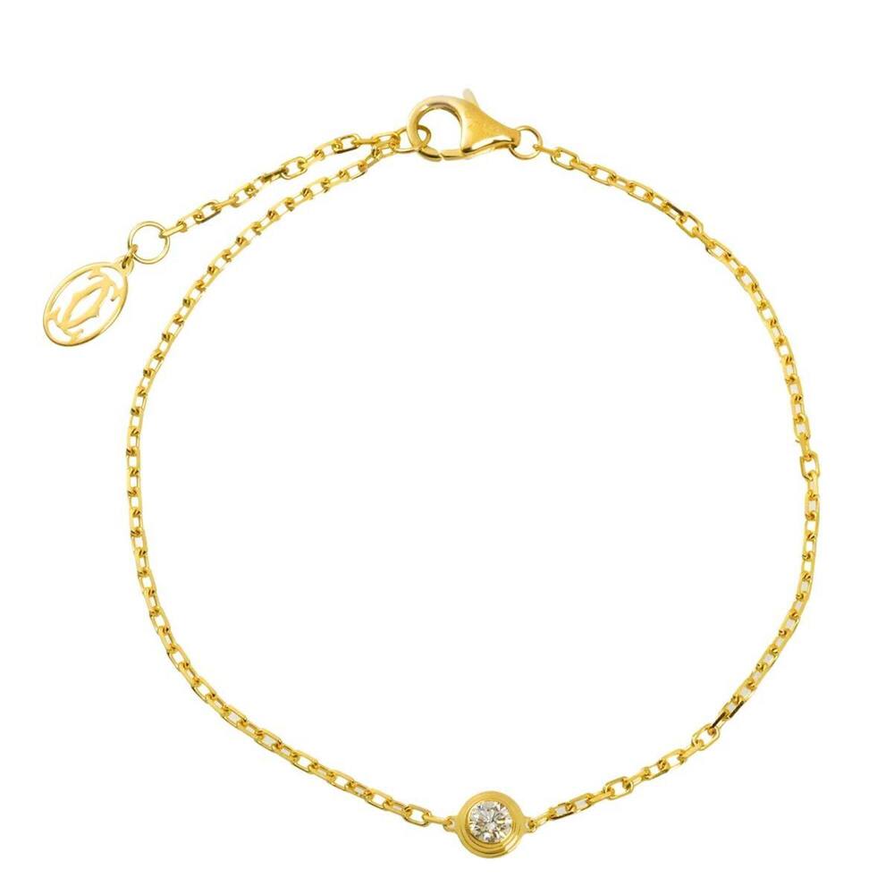 CARTIER 18k Gold Diamond Charm Bracelet